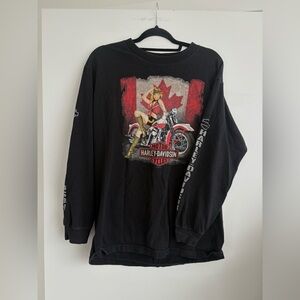Harley-Davidson Black and Red Graphic Long Sleeve